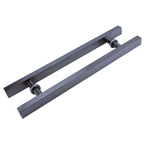 JF-Handrails Heavy Duty Stainless Steel Square Tube Office Glass Door Handle/Wooden Door Handle/Push-Pull Door Handle - Gray, 8 Sizes (Size : 800╫600mm) 2