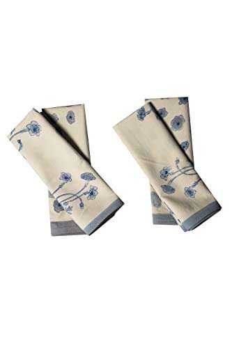 Contrast Living Anuja Hand Block Printed Kitchen Towel / Dish Towel / Hand Towel Multi Color Set of 3 Pcs 5