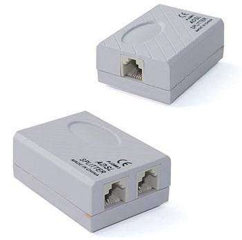 FENTICO® ADSL Splitter for Landline Telephone and Modem - 6P2C RJ 11 Female Jack to 2X6P2C Double Female Jack Adaptor- (Pack of 1 Pc) 4