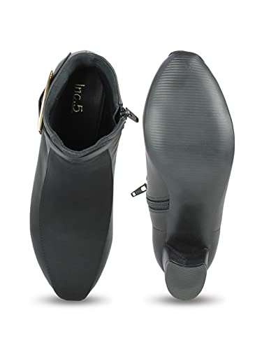 Inc.5 Women Black Block Heeled Regular Boots 6