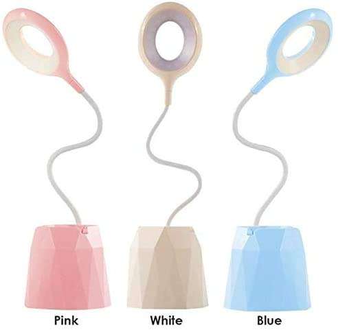 Flashes Table lamp Rechargeable Flexible USB Table Lamp Brightness Controllable Three-Touch Dimming Storage Pen Phone Holder Touch Ring Light (Body Color : 03) Ringlight Flashes ( Color : Blue ) 5