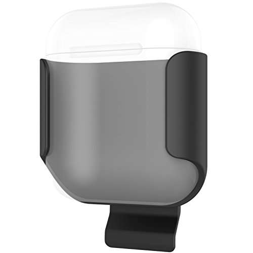 ProCase Apple AirPods 2 & 1 Case, Exquisite Belt Clip Holster Ultra Slim Shockproof Protective Shell Cover for Apple AirPods and AirPods 2nd Generation Charging Case -Black 2