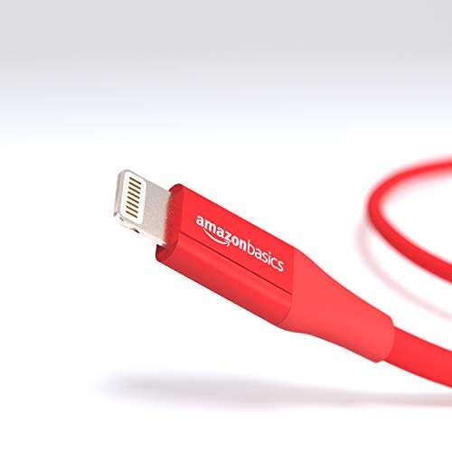 AmazonBasics Apple Certified Lightning to USB Charge and Sync Tough Cable, 3 Feet (0.9 Meters) - Red 4