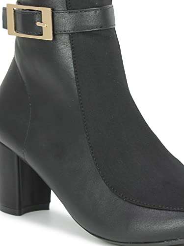 Inc.5 Women Black Block Heeled Regular Boots 5