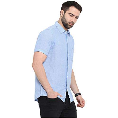 Red Tape Men's Solid Regular fit Casual Shirt (RSH8394A_Light Blue_S 4