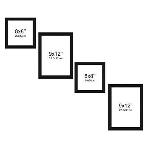 E Deals Set of 4 Collage Synthetic Framed with Acrylic Glass Photo Frame (9 Inch X 12 Inch - 2, 8 Inch X 8 Inch - 2) 5