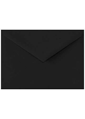 LUXPaper Lee BAR Envelopes in 80 lb. Midnight Black, Printable Pointed Flap Envelopes for Wedding Invitations and Events, 50 Pack, Envelope Size 5 1/4 x 7 1/4 (Black) 2