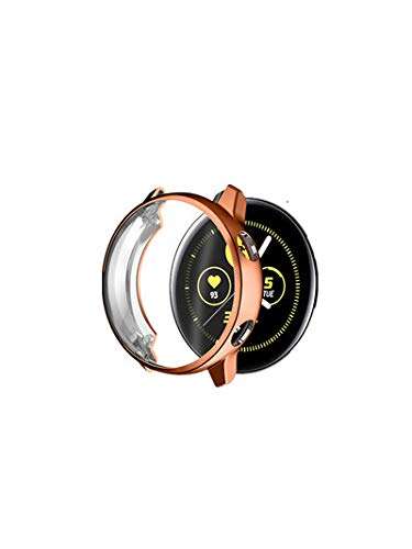 Protection Case Cover for Samsung Galaxy Watch Active 40m Ultra-Thin Plating Soft TPU All-Around Durable Prevent Scratches Cover Shell (Rose Gold) 2