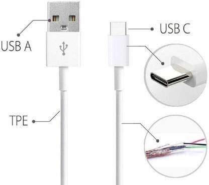 Namdev Retails USB Type-C to USB-A 2.0 Male Cable - 1 Meters - White 6