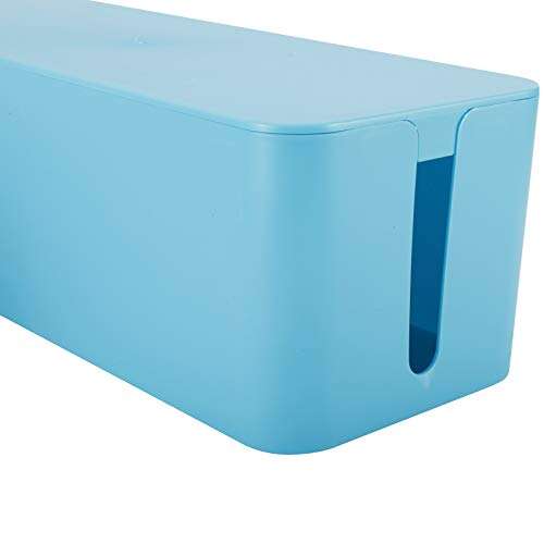 Patioer Cable Management Organizer Box Power Strips Hider Power Cords Hider for Desk, TV, Computer, USB Hub,Cords (Set of Two) (Blue) 6