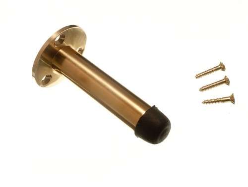 6 of Door Stop Stay Pillar Type 75Mm 3 Inch Polished Brass with Screws 2