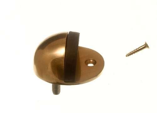 6 of Door Stop Stay Oval Type 75Mm 3 Inch Polished Brass with Screws 2