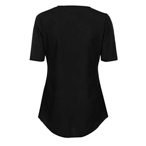 Women Tops Summer V- Neck Zipper Plain T Shirts Long Sleeve Short Sleeve Sleeveless Casual Loose Blouses 3