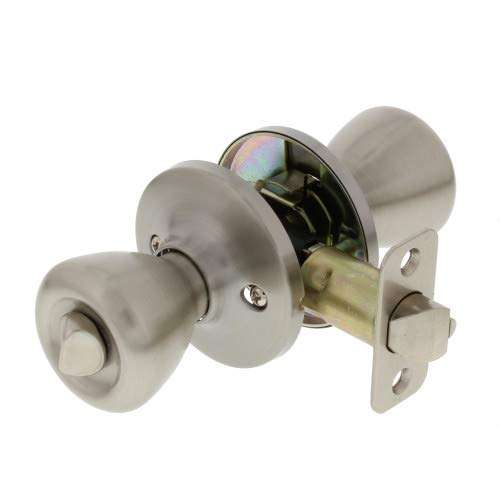 Ultra Security 83973 Grade 3 Tulip Knob Entry Door Lock with Key, Stainless Steel 3