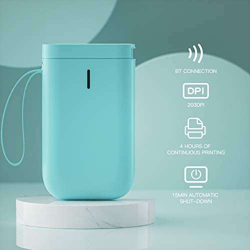 NiiMbot D11 Label Maker Machine Portable Sticker Printer with Tape, Wireless Technology and 1 Roll Transparent Label Paper for Home & Office Organization (Green) 4