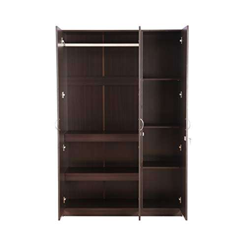 HomeTown Willy Engineered Wood Three Door Wardrobe in Walnut Colour 6