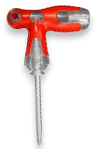 GLUN® 3 in 1 Reversible T-Handle Screwdriver Ratchet Tool, Rubberised Handle with Adjustable Length, Professional Repair Tool 3