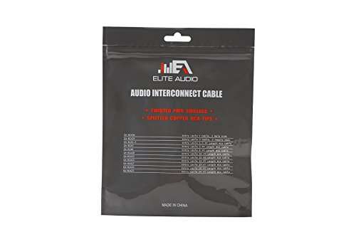 Elite Audio EA-RCA20 20' 2-Channel Twisted Pair RCA Cable Interconnect Split Pin Connector 100% Copper Noise Cancelling Professional Grade 5