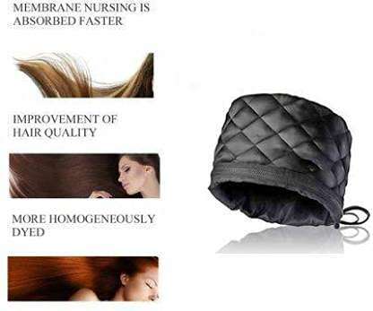GaxQuly Spa cap Electric Heat hair care thermal treatment with beauty steamer nourishing heating cap for spa at home travel hair steamer for women (Black) 3