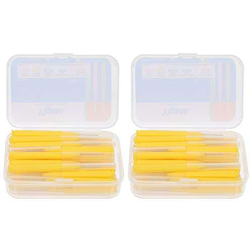 DOITOOL 60Pcs Interdental Brush 0. 6mm Flosser Toothpick Cleaners Braces Brush Between Teeth Brush Oral Sticks for Orthodontic Tooth Health Care Supplies Yellow 2