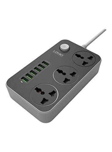 T TECLUSIVE 250 Volts Smart 10A Power Strip with USB || 4 Power Socket Extension with 4 USB Ports and 5 ft Length Power Cord || 18W USB QC Fast Charging Port (White) 2