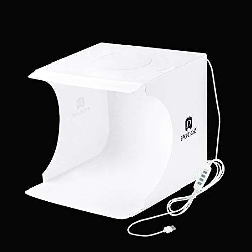 ZQ House 20cm Ring LED Panel Folding Portable Light Photo Lighting Studio Shooting Tent Box Kit with 6 Colors Backdrops (Black, White, Orange, Red, Green, Blue), Unfold Size: 24cm x 23cm x 22cm 3