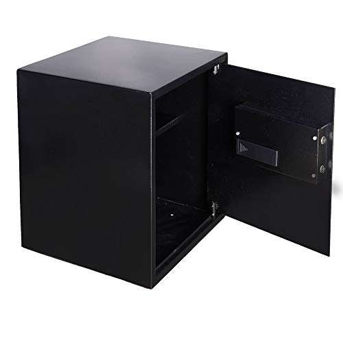 lqgpsx Digital Safe Box, Large Capacity Electronic Solid Steel Home Office Hotel Business Documents Money Cash Security with Keypad Password, Black 3