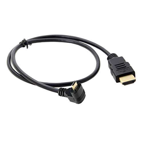 Xiwai Up Angled 90 Degree Micro HDMI to HDMI Male HDTV Cable for Cell Phone & Tablet & Camera 4