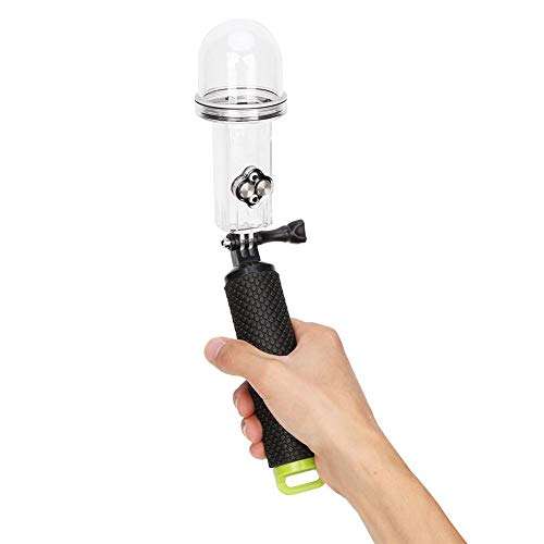 riuty Action Camera Waterproof Cease Plastic Diving Waterproof Shell Underwater Case Floating Rod Selfie Stick for DJI OSMO Pocket Sports Camera(Green) 6