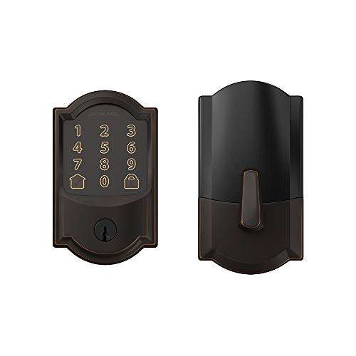 Schlage Lock Company BE489WB CAM 716 Schlage Encode Smart WiFi Deadbolt with Camelot Trim in Aged Bronze, Lock & Front Entry Handle Accent Right-Handed Interior Lever (Aged Bronze) 5