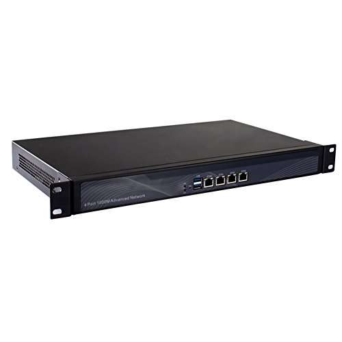 1U Rackmount Firewall Hardware, OPNsense, VPN, Network Security Appliance, Router PC, Intel Celeron J1900, RS18f, 4 x Gigabit LAN/2USB/VGA/2 x Reserved Fan, (2G RAM/32G SSD) 2