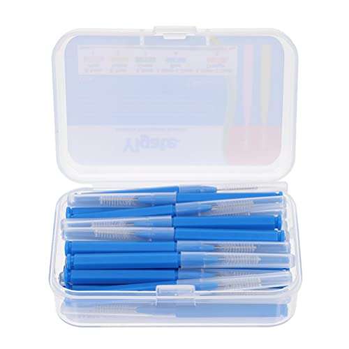 GLEAVI 30Pcs Teeth Interdental Brush Small Teeth Brace Brush Between Gum Cleaner Plaque Removal Pick Tooth Cleaning Supplies for Women and Men Blue 2