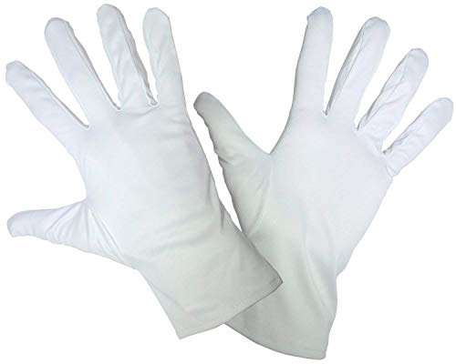 SWISSO Fine Microfiber Gloves for Cleaning Purposes for Costumes/Clothing and Jewellery Works Processed Material, 1 Pair (White, Large) 2