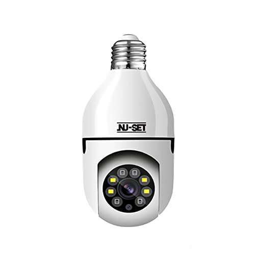 NUSET Smart WiFi Camera, E27 Bulb Security Camera with Pan -Tilt Panoramc View, 2MP, 4 Packs, White 6