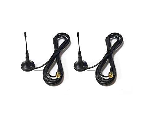 WINGONEER 2Pcs GSM Antenna Suction Cup Antenna Magnetic seat 1.5 m 900/1800MHz GPRS Antenna SMA Male 2