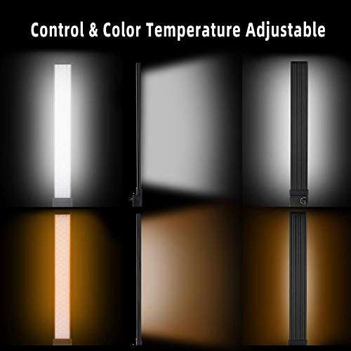 24W Bi-Color LED Dimmable Video Handheld Studio Lights 3200K~5500K Photography Continuous Output Lighting Lamps Kit with Stand Tripod for Camera Photo Studio Shooting,YouTube,Live-2Pack 6