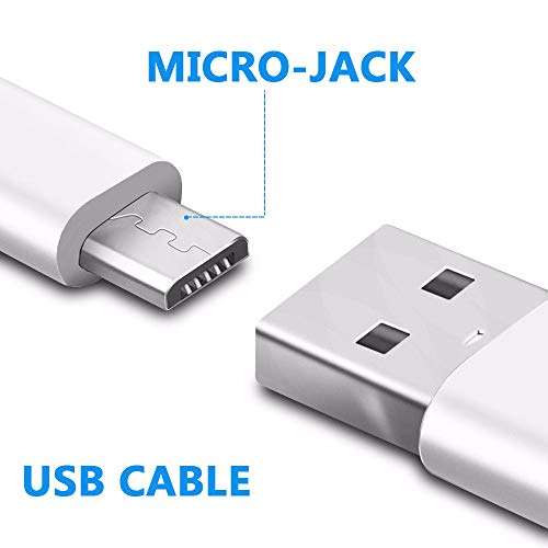 10Ft USB Power Charge Cable Long White for Ultimate Ears UE Wireless Charging Dock, Boom 3, MEGABOOM 3, Blast, MEGABLAST Roll & Mini Boom Speaker Charger Micro USB Charging Cable UE Boom Charger Cord 5