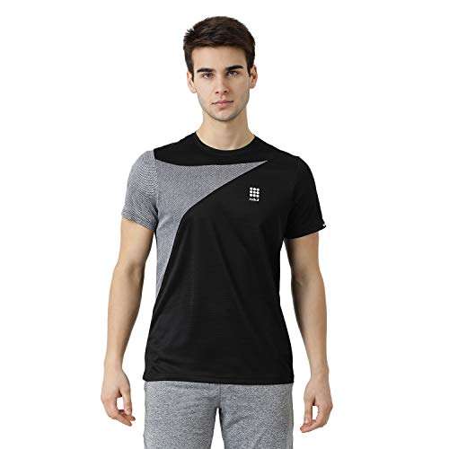 ROCK.IT Men's Plain Active Base Layer Shirt (2190100438-2_Black 44) 2