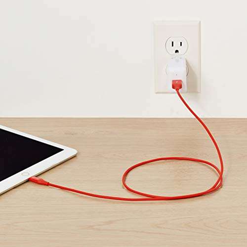 AmazonBasics Apple Certified Lightning to USB Charge and Sync Tough Cable, 3 Feet (0.9 Meters) - Red 6
