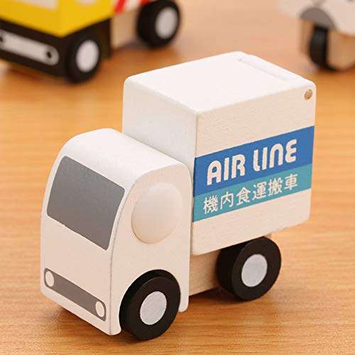 OhhGo 12Pcs/Set Wooden Baby Kid Cartoon Toy Car Early Learning Educational Traffic Toys(3) 6