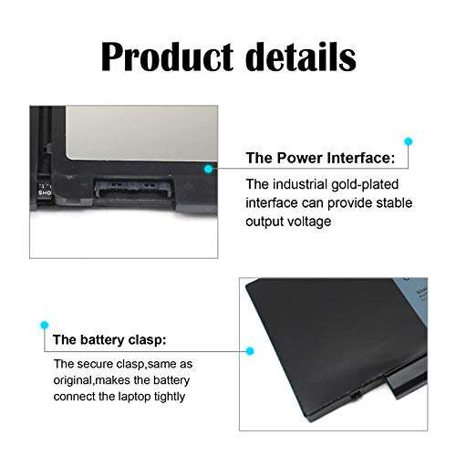 GJKNX 5480 5580 GD1JP Battery Compatible with Dell Latitude 5480 5580 5280 5590 5490 E5480 E5580 E5490 E5590 E5591 Precision 15 3520 3530 Series 0GD1JP DY9NT 0DY9NT 5YHR4 451-BBZG 7.6V 68Wh 6