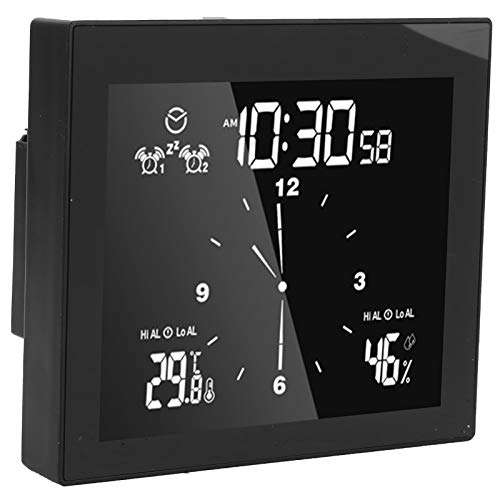 bizofft Thermometer and Humidity Gauge, Strong Waterproof with Timer Alarm Clock Temperature Humidity Meters, Multifunctional for Greenhouse Indoor and Outdoor 5