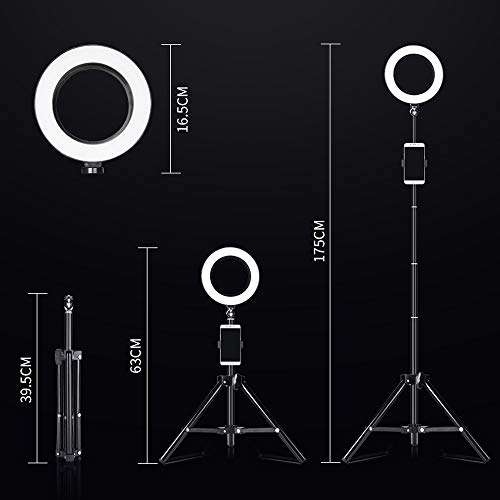 ZQZ-Store 16.5cm Ring Light, Desktop/Floor Mobile Phone Support Tripod Selfie Ring Light Outdoor Photo/Video/Video Equipment Support (Color : A-16.5cm Ring Light) 3