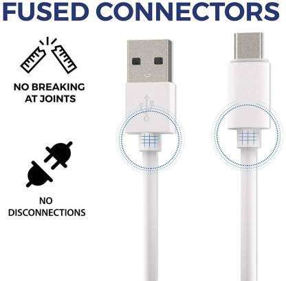 Namdev Retails USB Type-C to USB-A 2.0 Male Cable - 1 Meters - White 4