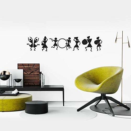 Warli Art Stencils for Wall Painting-Dancing Warli Stencil-Warli Art Stencils for Craft-Warli Stencils for Painting-Stencils for Fabric Painting- Size (6"X6") 4