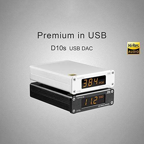 Linsoul Topping D10S HiFi USB DAC with ES9038Q2M Chip, Analog Digital Output (Black) 6