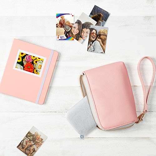 HP Sprocket Wallet Case - Portable Photo Printer Protective Soft Case with Side Pocket and Wrist Strap -Blush (4NC15A) 3