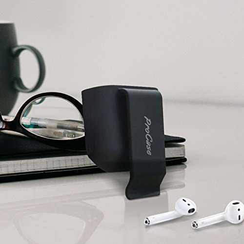 ProCase Apple AirPods 2 & 1 Case, Exquisite Belt Clip Holster Ultra Slim Shockproof Protective Shell Cover for Apple AirPods and AirPods 2nd Generation Charging Case -Black 6