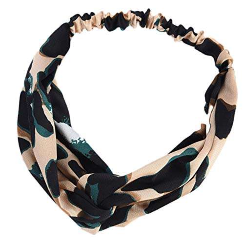 HNTDG Womens Vintage Leopard Print Gold Velvet Headband Simple Fashion Band Fabric Headband 2