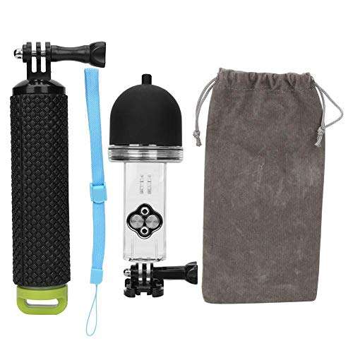 riuty Action Camera Waterproof Cease Plastic Diving Waterproof Shell Underwater Case Floating Rod Selfie Stick for DJI OSMO Pocket Sports Camera(Green) 2